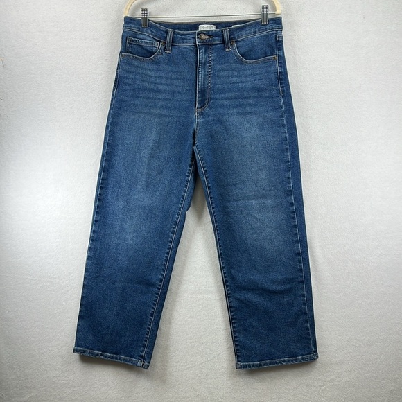Sofia Jeans High Rise Straight Leg Cropped Size 10 Med Wash EUC - Picture 1 of 12